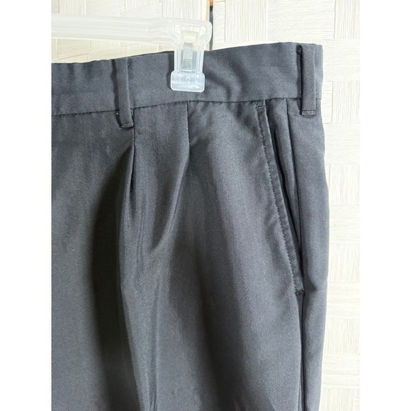 Mens Black Dress Pants Pleated Flat Front 42x26 Formal Business Trousers - Picture 2 of 6